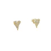 ER416801Y. 14K Solid Gold Diamond Heart Studs Earrings